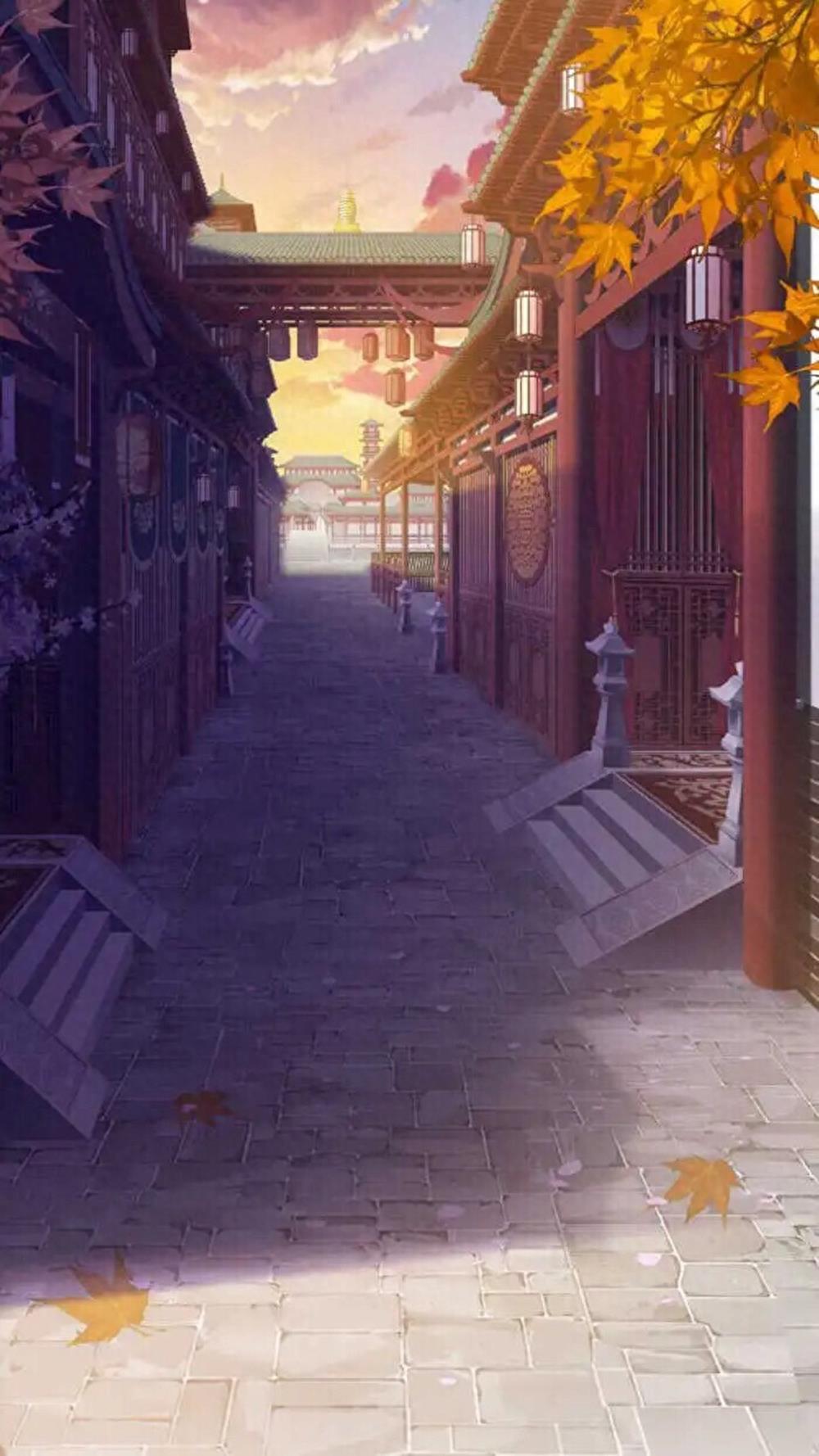 动漫古风场景系列唯美插画图集！落霞与孤鹜齐飞，秋水共长天一色