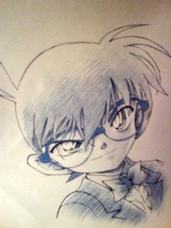 卡通图集：柯南的铅笔手绘，素颜下也很美~