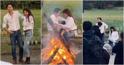 ​林志玲Akira疑似婚照曝光·火堆旁耍浪漫