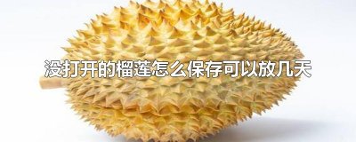 ​没打开的榴莲怎么保存可以放几天