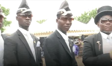 黑人抬棺是不是真的 黑人抬棺专业团队照片