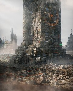 ​意大利画师绘制的科幻场景插画！用细腻的笔触描绘了一个未来世界