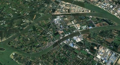 ​广东广州南沙区一个镇，位于岛屿上，和南沙城区隔水道相望