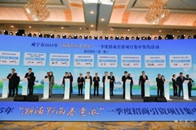 ​咸宁市举行2025年一季度招商引资项目集中签约活动