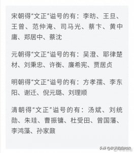 ​古代文臣谥号排名