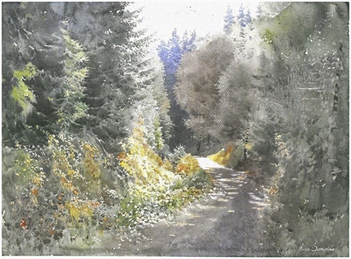 清新通透的画面,引人入深的美景,一组超好看的水彩风景绘画作品