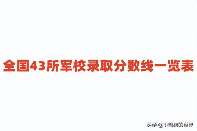 ​全国43所军校录取分数线一览表（2024年多省数据汇总）