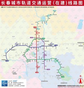 ​长春轨道交通运营(在建)线路图，长春地铁全图高清