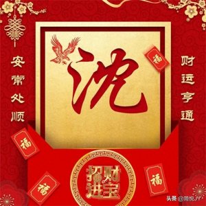 ​招财进宝，大红包头像来啦！姓氏签名头像第6期—百家姓微信头像