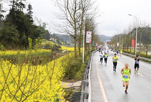 马拉松——重庆南川举办花海田园半程马拉松赛